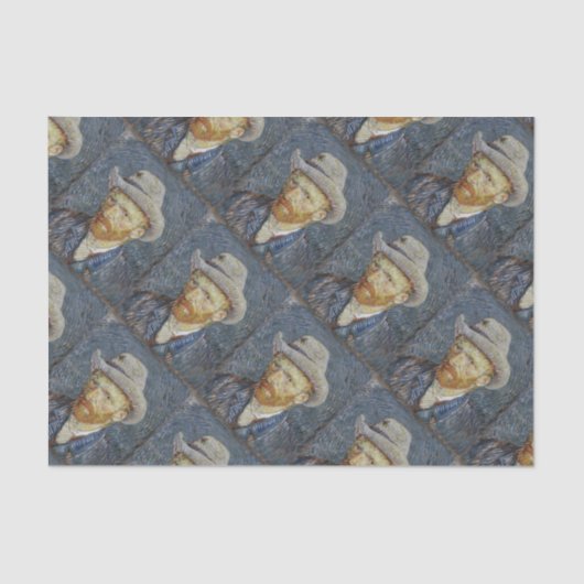 ファンゴッホセルフポートレ感じイグ絵画ハットの芸術 薄葉紙 (正面)