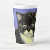 ファンゴッホタキシード子猫 カフェラテマグ (正面)