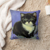 ファンゴッホタキシード子猫 クッション (ブランケット)