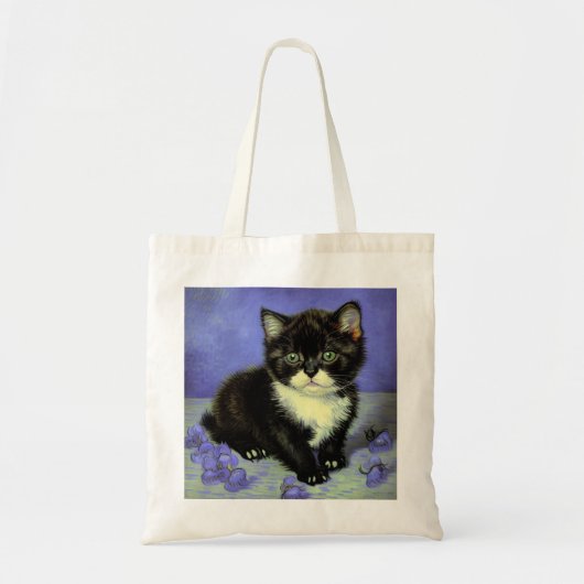 ファンゴッホタキシード子猫 トートバッグ (正面)
