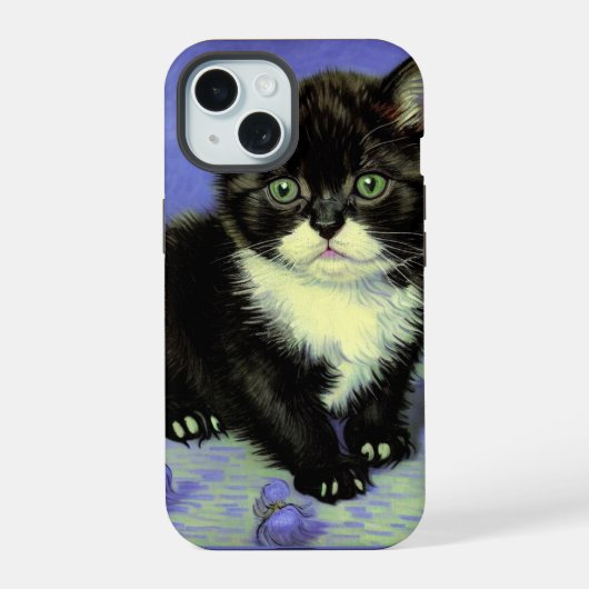 ファンゴッホタキシード子猫 iPhone 15ケース (裏面)
