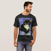 ファンゴッホタキシード子猫 Tシャツ (正面フル)