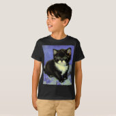 ファンゴッホタキシード子猫 Tシャツ (正面フル)