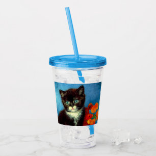 ファンゴッホタキシード猫 アクリルタンブラー