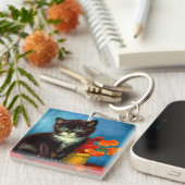 ファンゴッホタキシード猫 キーホルダー (正面右)