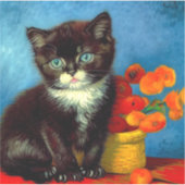 ファンゴッホタキシード猫 シール (正面)