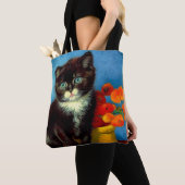 ファンゴッホタキシード猫 トートバッグ (クローズアップ)