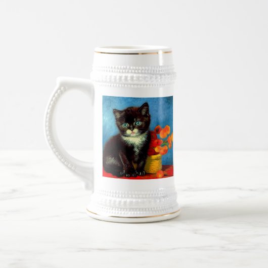 ファンゴッホタキシード猫 ビールジョッキ (左)