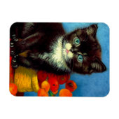 ファンゴッホタキシード猫 マグネット (横)
