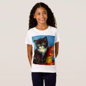 ファンゴッホタキシード猫 Tシャツ (正面フル)