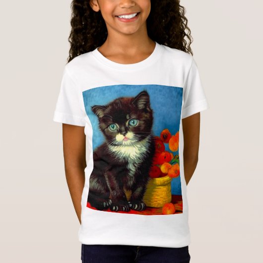 ファンゴッホタキシード猫 Tシャツ (正面)