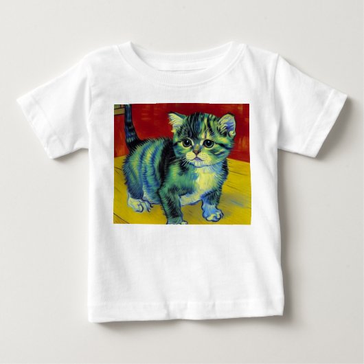 ファンゴッホタビーキャット ベビーTシャツ (正面)