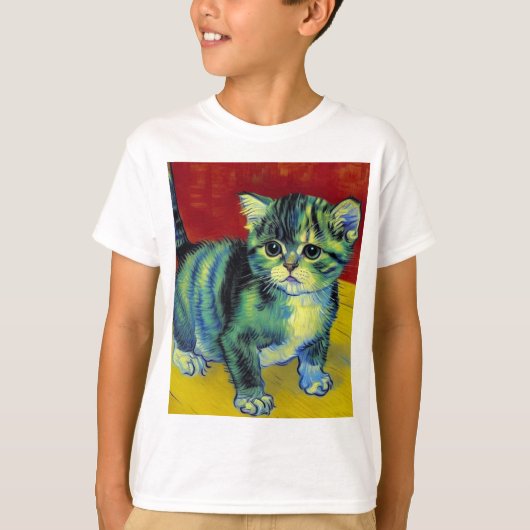 ファンゴッホタビーキャット Tシャツ (正面)