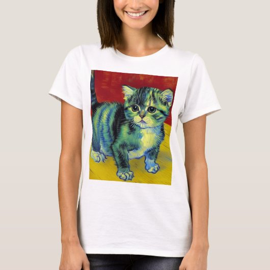 ファンゴッホタビーキャット Tシャツ (正面)