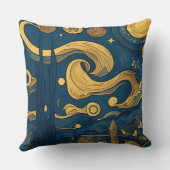 ファンゴッホピローズ、AI生成スターリーナイトデザイン クッション (裏面)