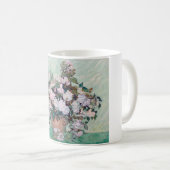 ファンゴッホピンクのバラの花瓶 コーヒーマグカップ (正面右)