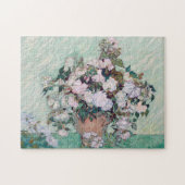 ファンゴッホピンクのバラの花瓶 ジグソーパズル (横)