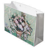 ファンゴッホピンクのバラの花瓶 ラージペーパーバッグ (裏面アングル)