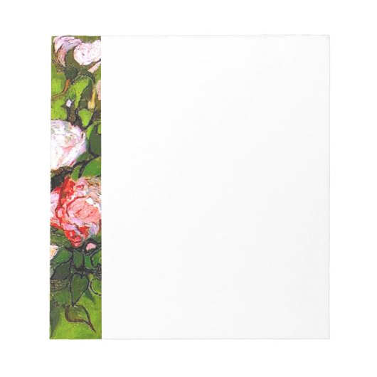 ファンゴッホピンクローズの静物詩 ノートパッド (正面)