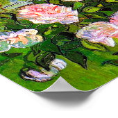 ファンゴッホピンクローズの静物詩 ポスター (角)