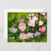 ファンゴッホピンクローズの静物詩 ポストカード (正面/裏面)