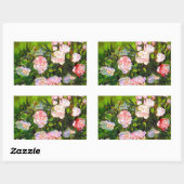 ファンゴッホピンクローズの静物詩 長方形シール (シート)