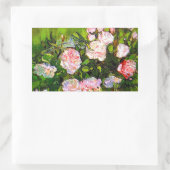 ファンゴッホピンクローズの静物詩 長方形シール (バッグ)