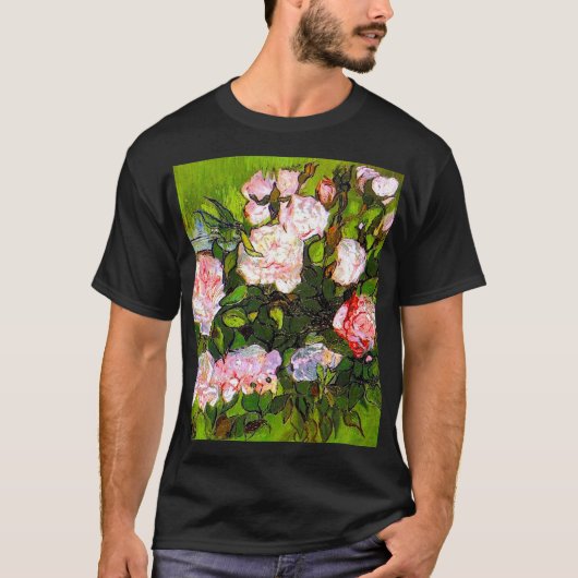 ファンゴッホピンクローズの静物詩 Tシャツ (正面)