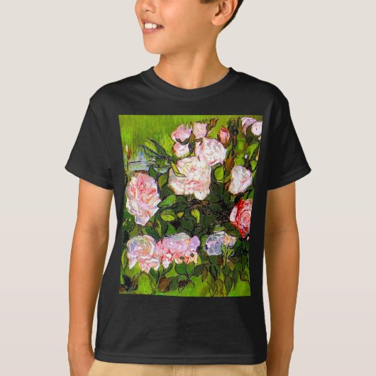 ファンゴッホピンクローズの静物詩 Tシャツ (正面)