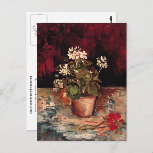 ファンゴッホファインアート植木鉢のゲラニウム ポストカード (正面/裏面)