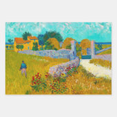 ファンゴッホフラワーベッド、ファームハウス、バラ ラッピングペーパーシート (正面2)