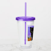 ファンゴッホブラックひまわり付き子猫 アクリルタンブラー (右)