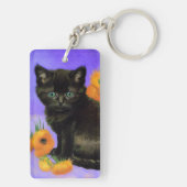 ファンゴッホブラックひまわり付き子猫 キーホルダー (裏面)