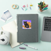 ファンゴッホブラックひまわり付き子猫 シール (iPadカバー)