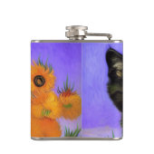 ファンゴッホブラックひまわり付き子猫 フラスク (裏面)