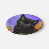 ファンゴッホブラックひまわり付き子猫 ペーパープレート (アングル)