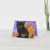 ファンゴッホブラックひまわり付き子猫 招待状 (裏面)