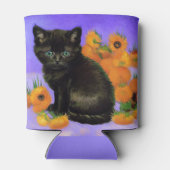 ファンゴッホブラックひまわり付き子猫 缶クーラー (裏面)