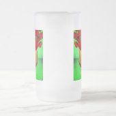 ファンゴッホブラックキッテンレッドフラワー フロストグラスビールジョッキ (中央)