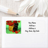 ファンゴッホブラックキッテンレッドフラワー ラベル (インサイチュ)