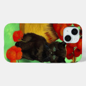 ファンゴッホブラックキッテンレッドフラワー Case-Mate iPhoneケース (裏面 (横))