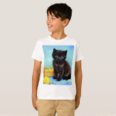 ファンゴッホブラックキッテン糸付き Tシャツ (正面フル)