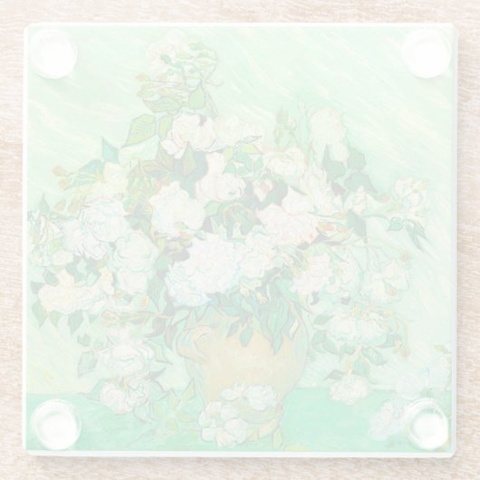 ファンゴッホホワイトローゼス ガラスコースター (裏面)