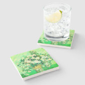 ファンゴッホホワイトローゼス ストーンコースター (横)