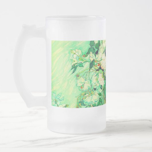 ファンゴッホホワイトローゼス フロストグラスビールジョッキ (左)