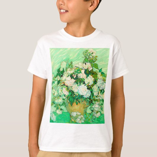 ファンゴッホホワイトローゼス Tシャツ (正面)