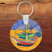ファンゴッホボートインプレシショニズムビーチ キーホルダー (正面)