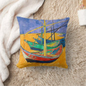 ファンゴッホボートインプレシショニズムビーチ クッション (ブランケット)