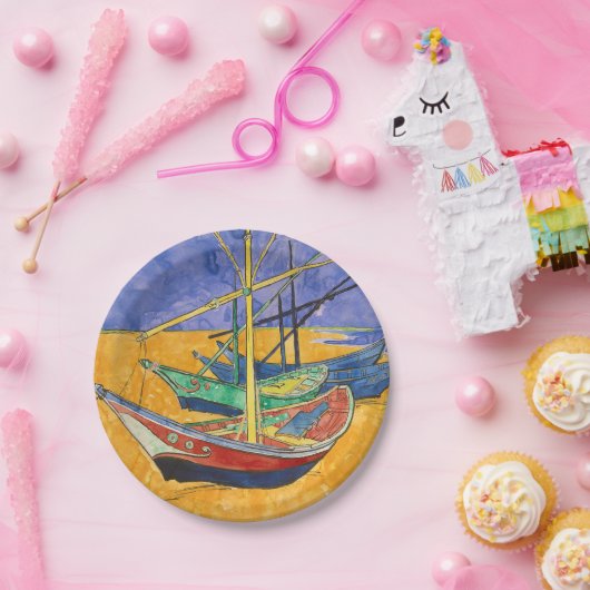 ファンゴッホボートインプレシショニズムビーチ ペーパープレート (パーティー)