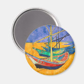 ファンゴッホボートインプレシショニズムビーチ マグネット (正面/裏面)